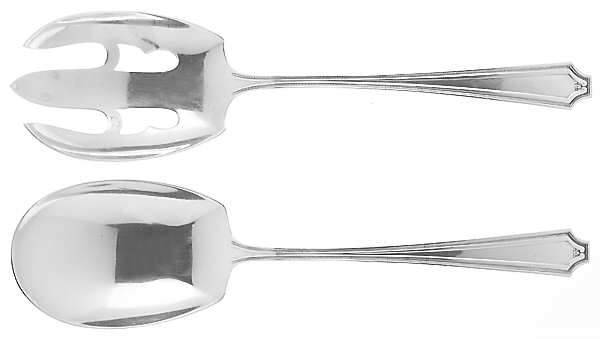 King Albert (Sterling, 1919, No Monograms) (2 Pc) Solid Salad Set
