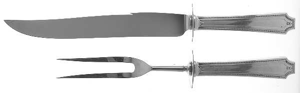 King Albert (Sterling, 1919, No Monograms) Large 2-Piece Roast Carving Set w/Stainless Blade