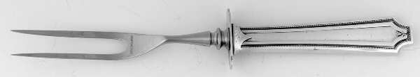King Albert (Sterling, 1919, No Monograms) Small Steak Carving Fork with Stainless Prongs