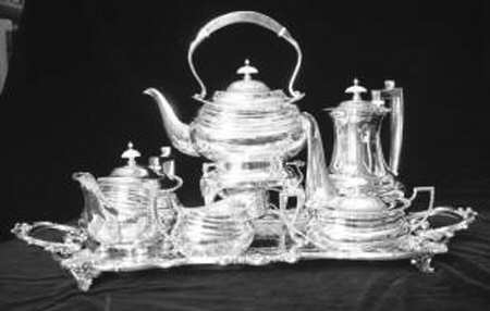 841 (Sterling, Hollowware) 6 Piece Tea Set (SCP, STP, SCR, SSU, SKES, WTL)