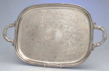 YB74 (Silverplate, Hollowware) Large Silverplate Waiter Tray