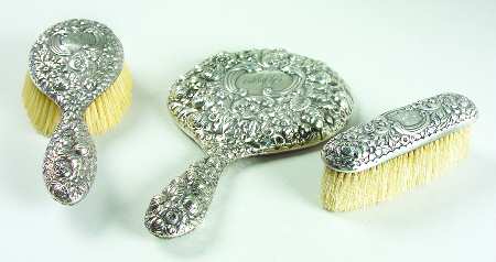 C370 (Sterling, Hollowware) (3 Pc) Vanity Set (CLBM1, SHBM1, MIRM1)
