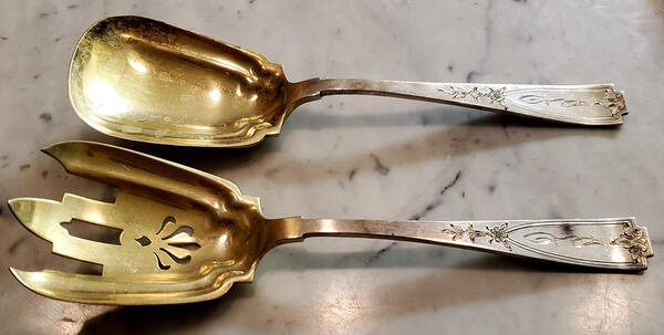 Pattern A (Sterling, 1912, No Monograms) (2 Pc) Solid Salad Set