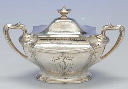 Pattern A (Sterling, Hollowware) Sugar Bowl & Lid