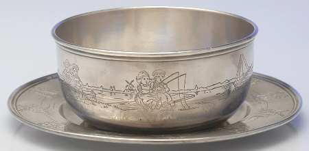 A12117-1 (Sterling, Hollowware) 2 Piece Child Set (Bowl & Plate)
