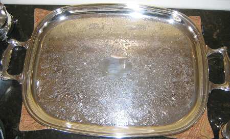 YB401 (Silverplate, Hollowware) Large Silverplate Waiter Tray