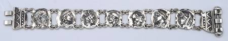 Medallion-Etruscan (Sterling, Hollowware) Sterling Bracelet