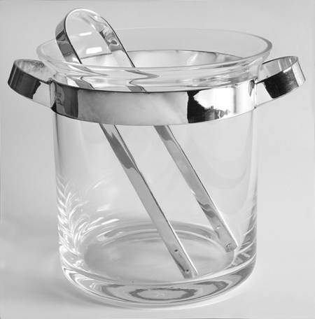 Maestri (Silverplate, Hollowware) Crystal Ice Bucket & Tongs