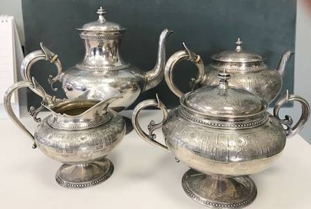 780 (Sterling, Hollowware) 4 Piece Tea Set (SCP, STP, SCR, SSU)