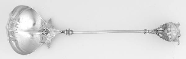 Morning Glory (Sterling, 1865) Gravy Ladle, Brightcut Solid Piece