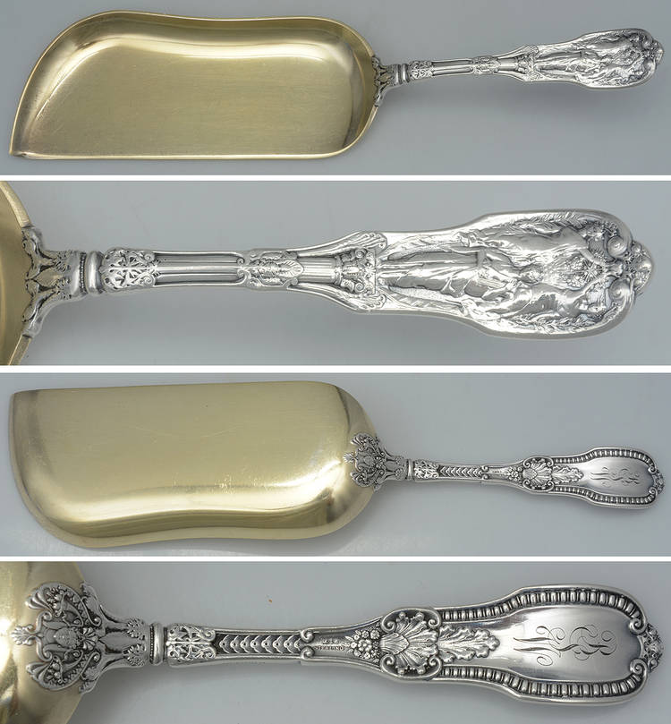 Mythologique (Strl, 1894, Old, BeadBorder, FaceBowl) Large Flat Handle Crumb Knife/Crumber