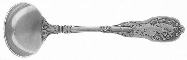 Mythologique (Strl, 1894, Old, BeadBorder, FaceBowl) Solid Piece Cream Ladle