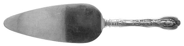 Mythologique (Strl, 1894, Old, BeadBorder, FaceBowl) Pie Server with Silverplate Blade