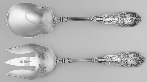 Mythologique (Strl, 1894, Old, BeadBorder, FaceBowl) Solid Oversized Serving Salad Set
