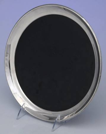 951 (Sterling, Hollowware) 9" Round Lucite Tray with Silverplated Band