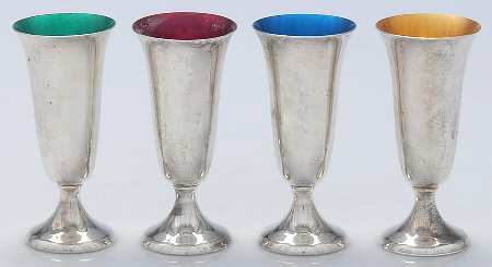 951 (Sterling, Hollowware) Enameled Cordial Cup - Set of 4