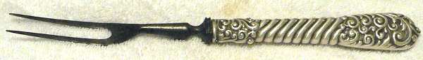 No. 75 (Sterling) Small Steak Carving Fork with Stainless Prongs