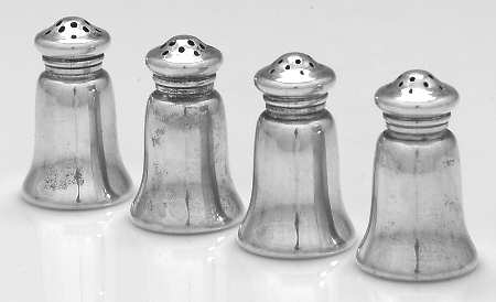 A3136 (Sterling, Hollowware) 2 Sets Individual Salt & Pepper Set