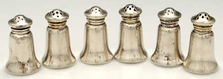 A3136 (Sterling, Hollowware) Individual Salt and Pepper (3 Sets)