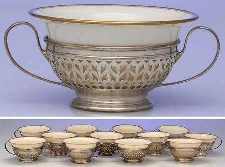 A5547 (Sterling, Hollowware) Bouillon Cup with Liner - Set of 12