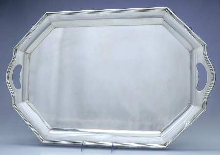 A5751-Plain (Sterling, Hollowware) Large Waiter Tray