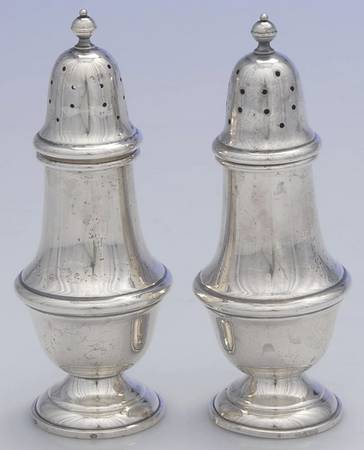 1112-1113 (Sterling, Hollowware) Salt and Pepper Set