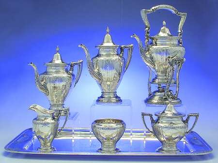 7800 (Sterling, Hollowware) 7 Piece Tea Set (SCP, STP, SCR, SSU, SWB, SKES & WTL)