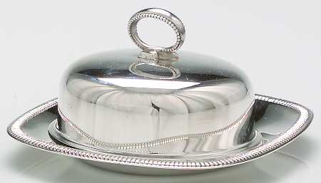 French Gadroon (Silverplate, Hollowware) Plated Covered Round Butter