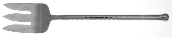 Silver Hearts (Stainless) Large Solid Cold Meat Serving Fork