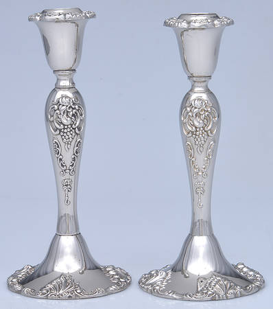 Silverplate Hollowware Pair of 8" Candlesticks