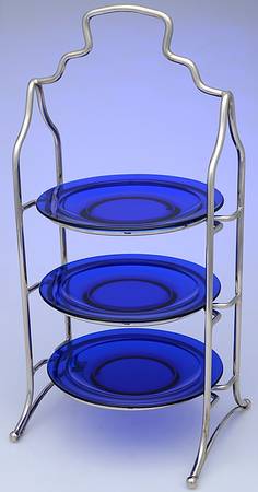 Silverplate Hollowware Cobalt Round 3 Tier Serving Tray