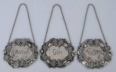 Silverplate Hollowware (Set of 3) Decanter Label