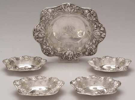 A3964 (Sterling, Hollowware) Sterling 5-Piece Nut Dish Set