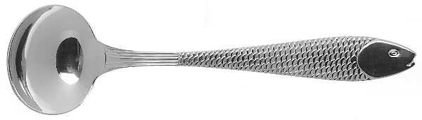Fish Out of Water (Stainless) Individual Sauce Spoon, Solid Piece