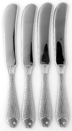 Fish Out of Water (Stainless) Individual Hors d'Oeuvre-Butter Knife Hollow Handle - Set of 4