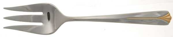 Andante Gold (Stainless, Gold Accent) Medium Solid Cold Meat Serving Fork