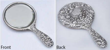 Repousse Chased (Sterilng, Hollowware) Mirror with Handle