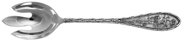Japanese Bird (Silverplate) Solid Salad Serving Fork