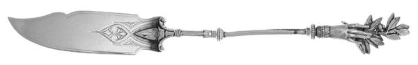 Olive Branch (Sterling) Bright Cut Solid Pickle Serving Knife