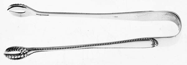 Bead (Sterling, Lion-Anchor-G) Small Sugar Tongs