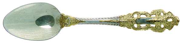 Golden Crown Baroque (Sterling, Partial Gold Accent Demitasse Spoon