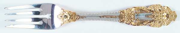 Golden Crown Baroque (Sterling, Partial Gold Accent Individual Salad Fork