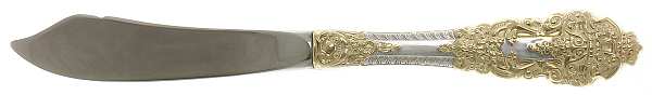 Golden Crown Baroque (Sterling, Partial Gold Accent Hollow Handle Master Butter Knife