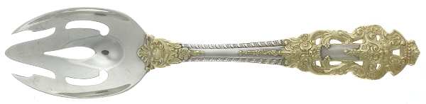 Golden Crown Baroque (Sterling, Partial Gold Accent Pierced Tablespoon (Serving Spoon)