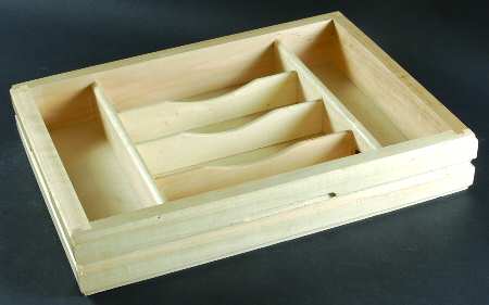 Blossom (Stainless) Wood Caddy for Flatware Set