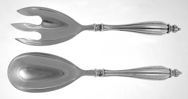 Silverplate Flatware (2 Pc) Solid Salad Set