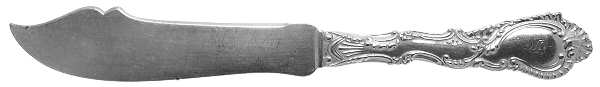 Saxony (Silverplate, 1891, Monograms) Individual Solid Fish Knife