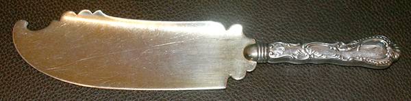 Saxony (Silverplate, 1891, No Monograms) Ice Cream Slicer-Hollow Hndl/Plate Blade