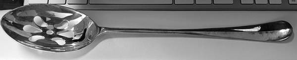 Queen Anne (Nickel Plate) Pierced Solid Serving Spoon