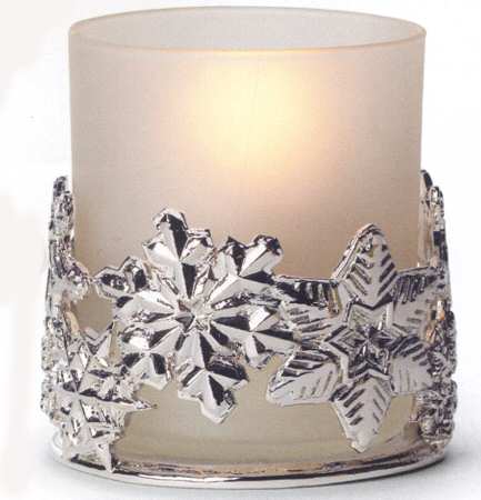 Let It Snow (Nickelplate, Hollowware) Votive Candleholder
